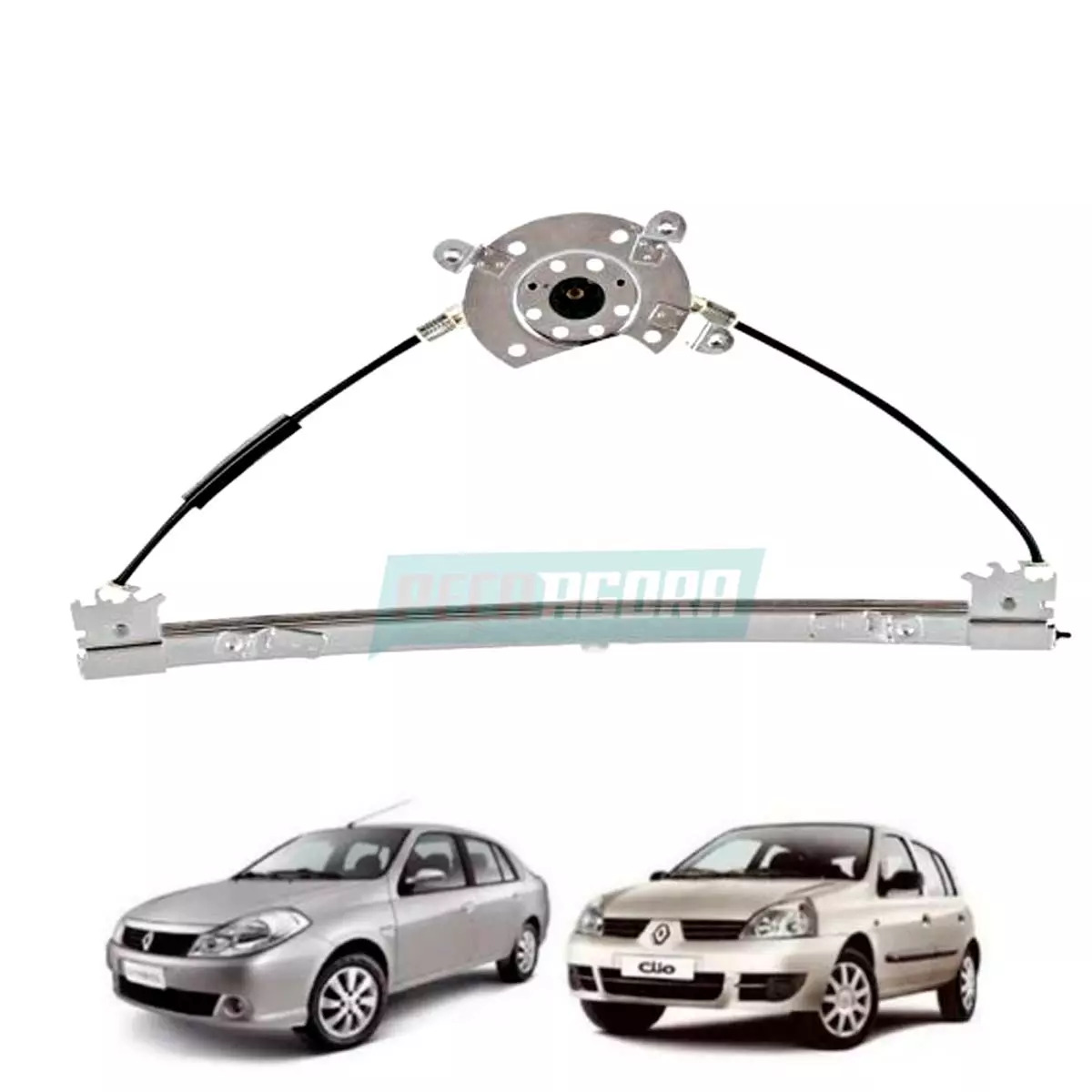 MAQUINA VIDRO ELETRICA DIANTEIRA ESQ SEM MOTOR MABUCHI CLIO 99 A 2016 SYMBOL 09 