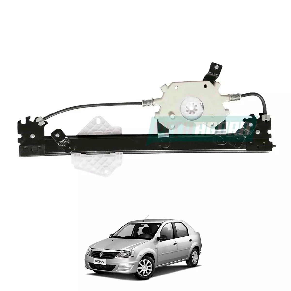 MAQUINA VIDRO ELETRICA TRAS ESQ SEM MOTOR MABUCHI LOGAN 2007 A 2013 (8200619589-