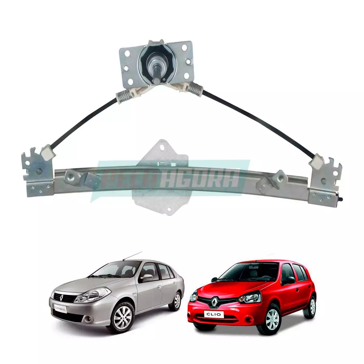 MAQUINA VIDRO MANUAL TRASEIRA ESQ RENAULT CLIO 99 ATE 2016 SYMBOL 09 ATE 2013 (7