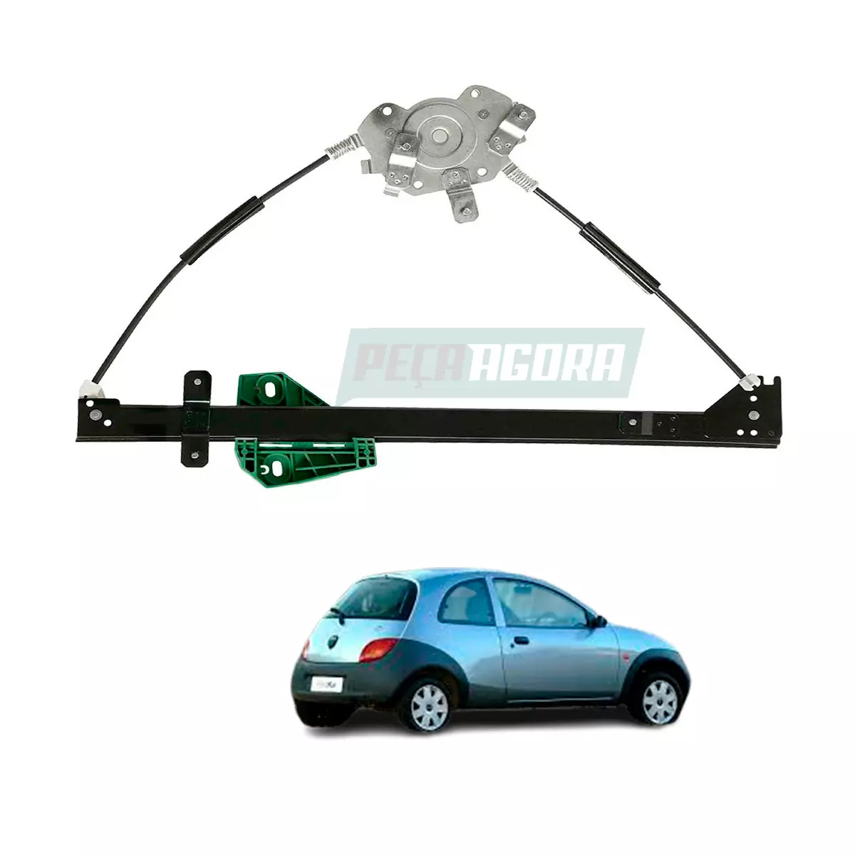 MAQUINA VIDRO ELETRICA ESQ SEM MOTOR MABUCHI 8 DENTES KA 1997 ATE 2007 (97KGB232