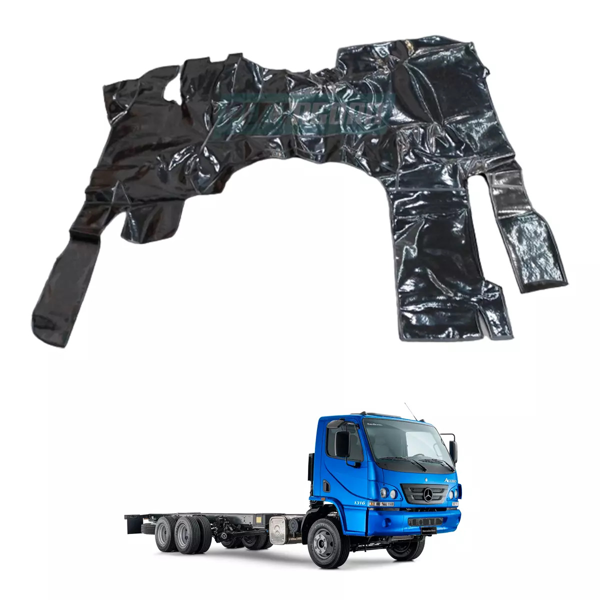 TAPETE VINIL PRETO MB ACCELO 715 815 915 (PUES833P)