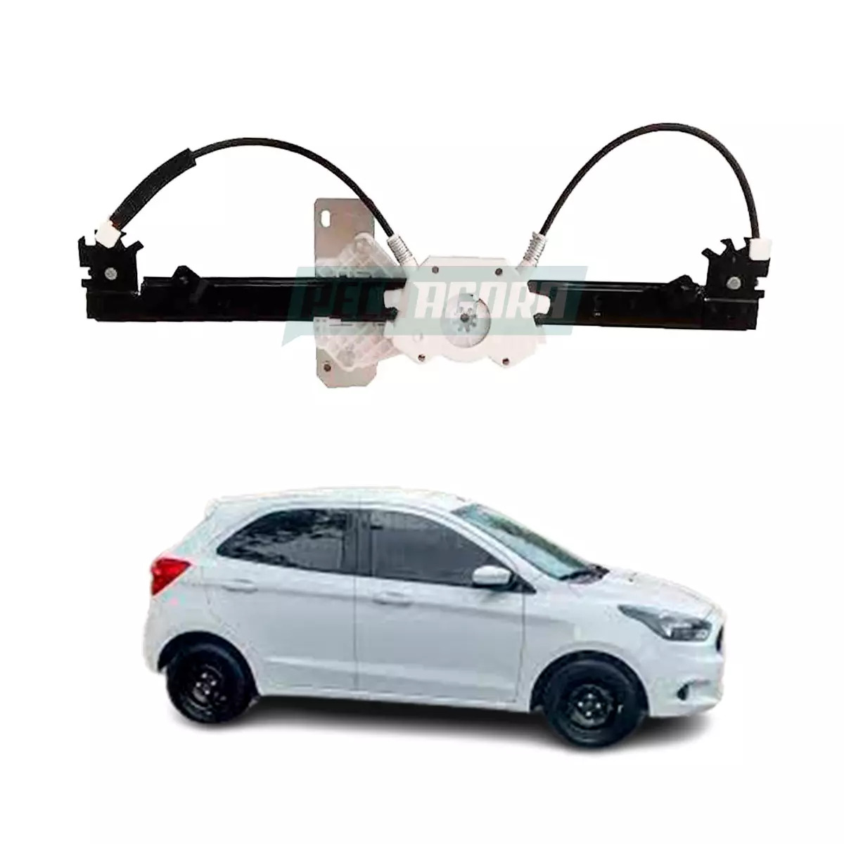 MAQUINA VIDRO ELETRICA TRASEIRA ESQ SEM MOTOR MABUCHI 8 DENTES ​KA 2014 EM DIA