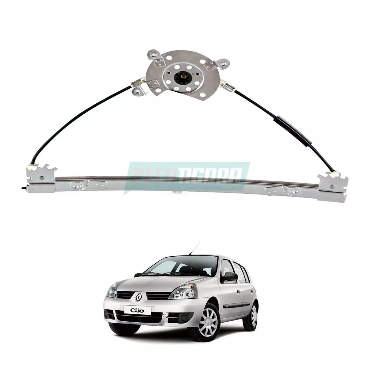 MAQUINA VIDRO ELETRICA DIANTEIRA DIR SEM MOTOR MABUCHI CLIO 99 A 2016 SYMBOL 09 