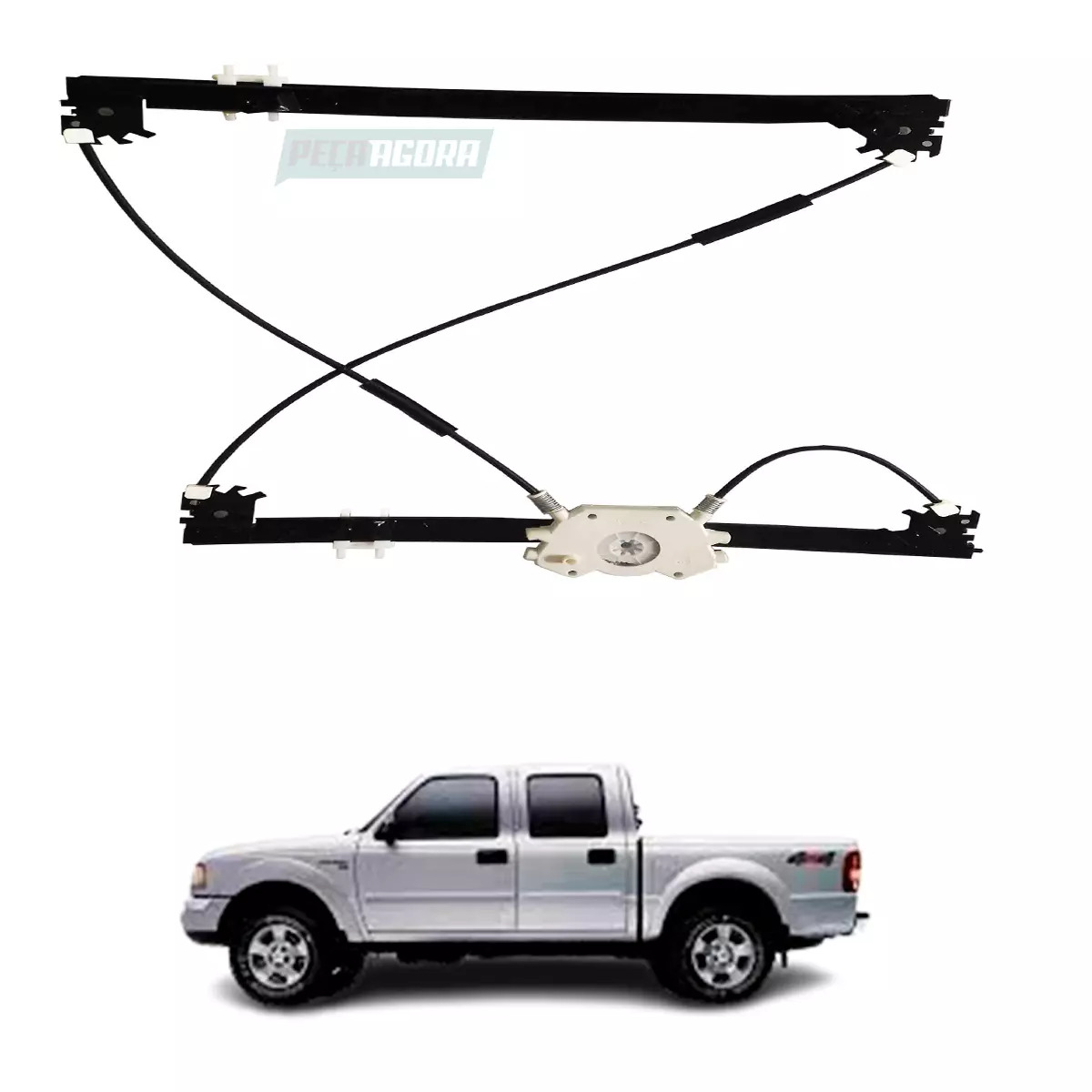 MAQUINA VIDRO ELETRICA DIANTEIRA DIR SEM MOTOR MABUCHI 8 DENTES ​RANGER 2012 E