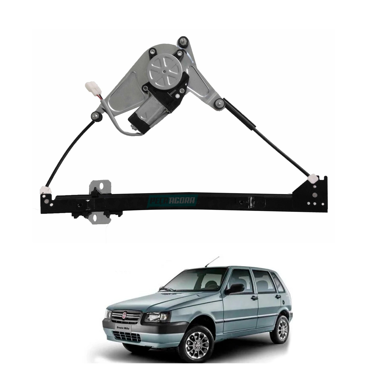 MAQUINA VIDRO ELETRICA DIANTEIRA ESQ COM MOTOR UNO FIORINO ELABA PREMIO (7524176