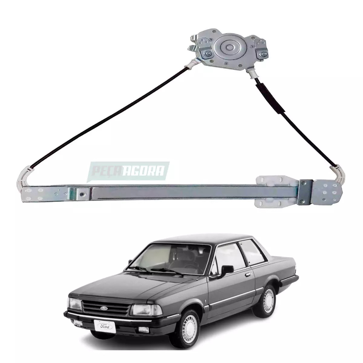 MAQUINA VIDRO ELETRICA DIANTEIRA ESQ SEM MOTOR MABUCHI 8 DENTES ​DEL REY 1981 