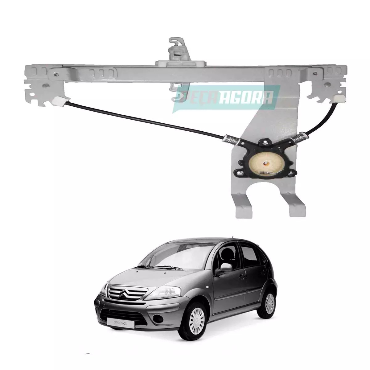 MAQUINA VIDRO ELETRICO TRAS ESQ SEM MOTOR ORIGINAL CITROEN C3 2008 ATE 2012 (922