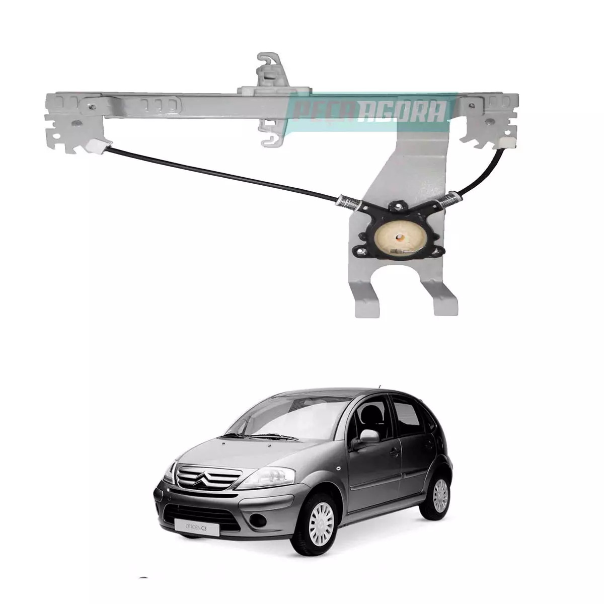 MAQUINA VIDRO ELETRICO DIANT DIR SEM MOTOR ORIGINAL CITROEN C3 2008 ATE 2012 (92