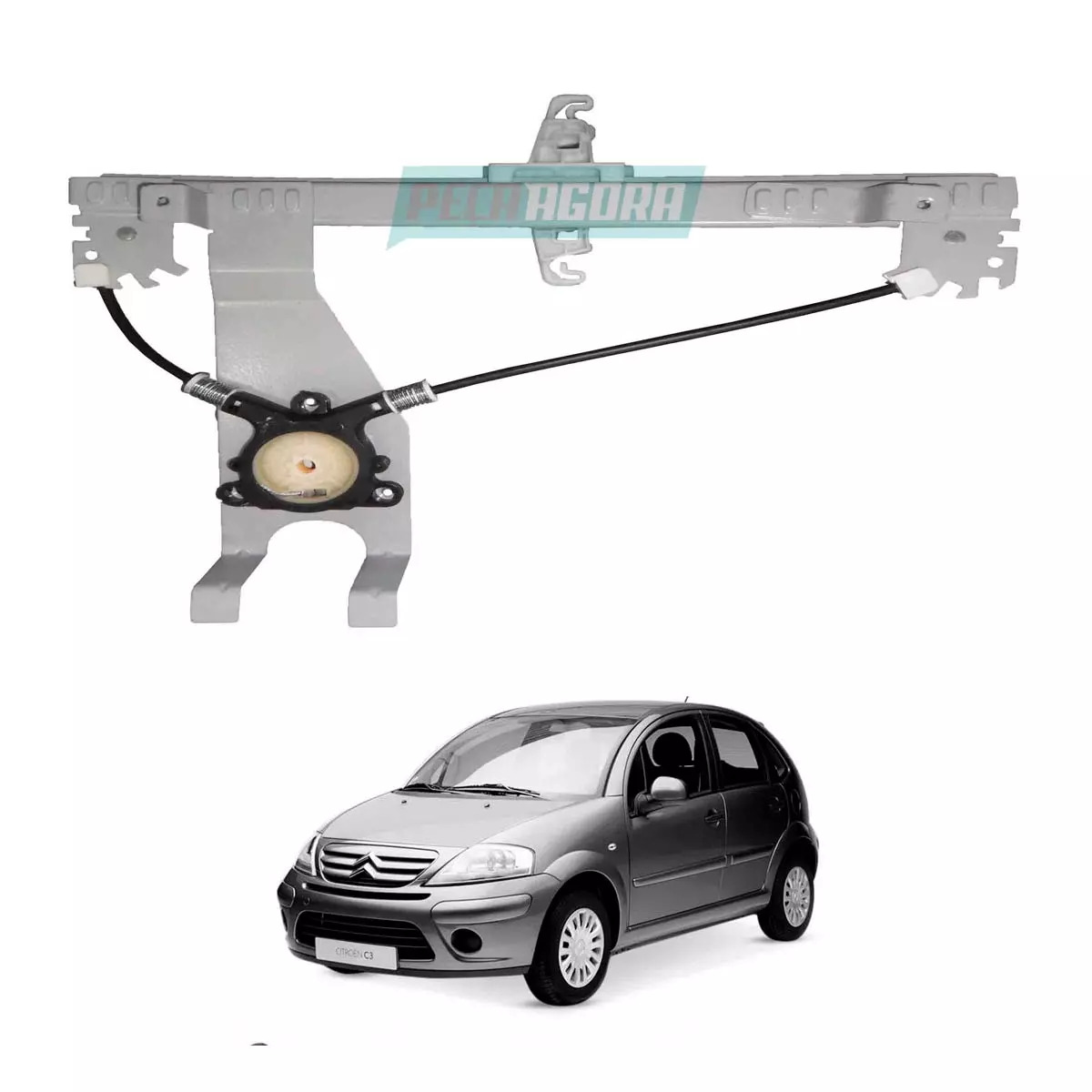 MAQUINA VIDRO ELETRICO TRAS DIR SEM MOTOR ORIGINAL CITROEN C3 2008 ATE 2012 (922