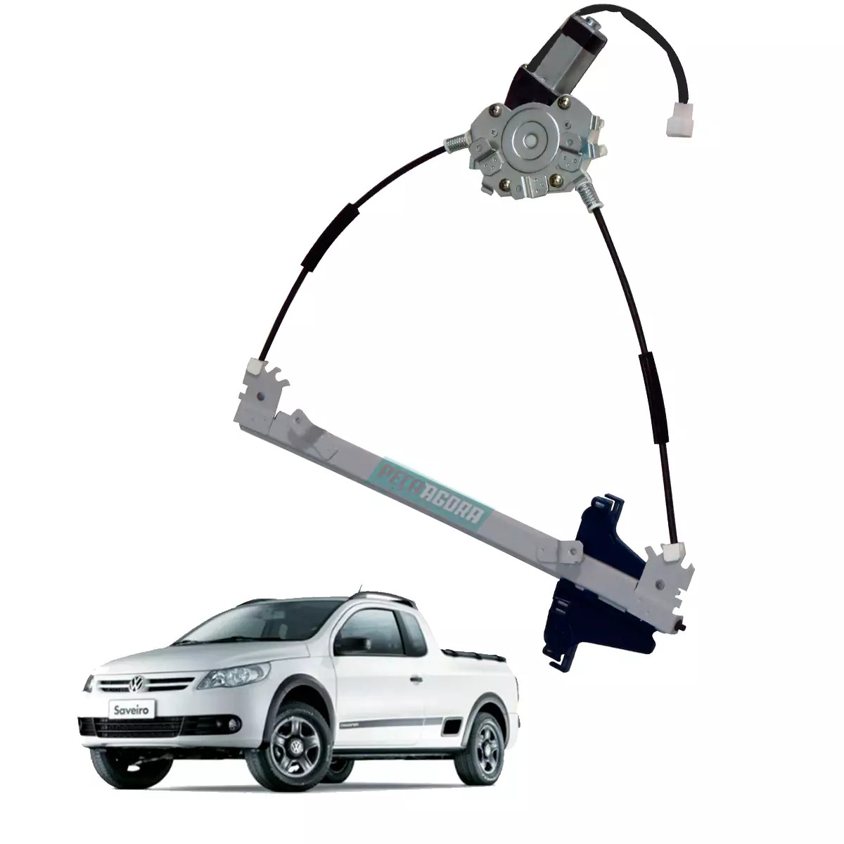 MAQUINA VIDRO ELETRICO ESQ COM MOTOR SAVEIRO GOL G5 G6 G7 (5U3837399-R4135E)