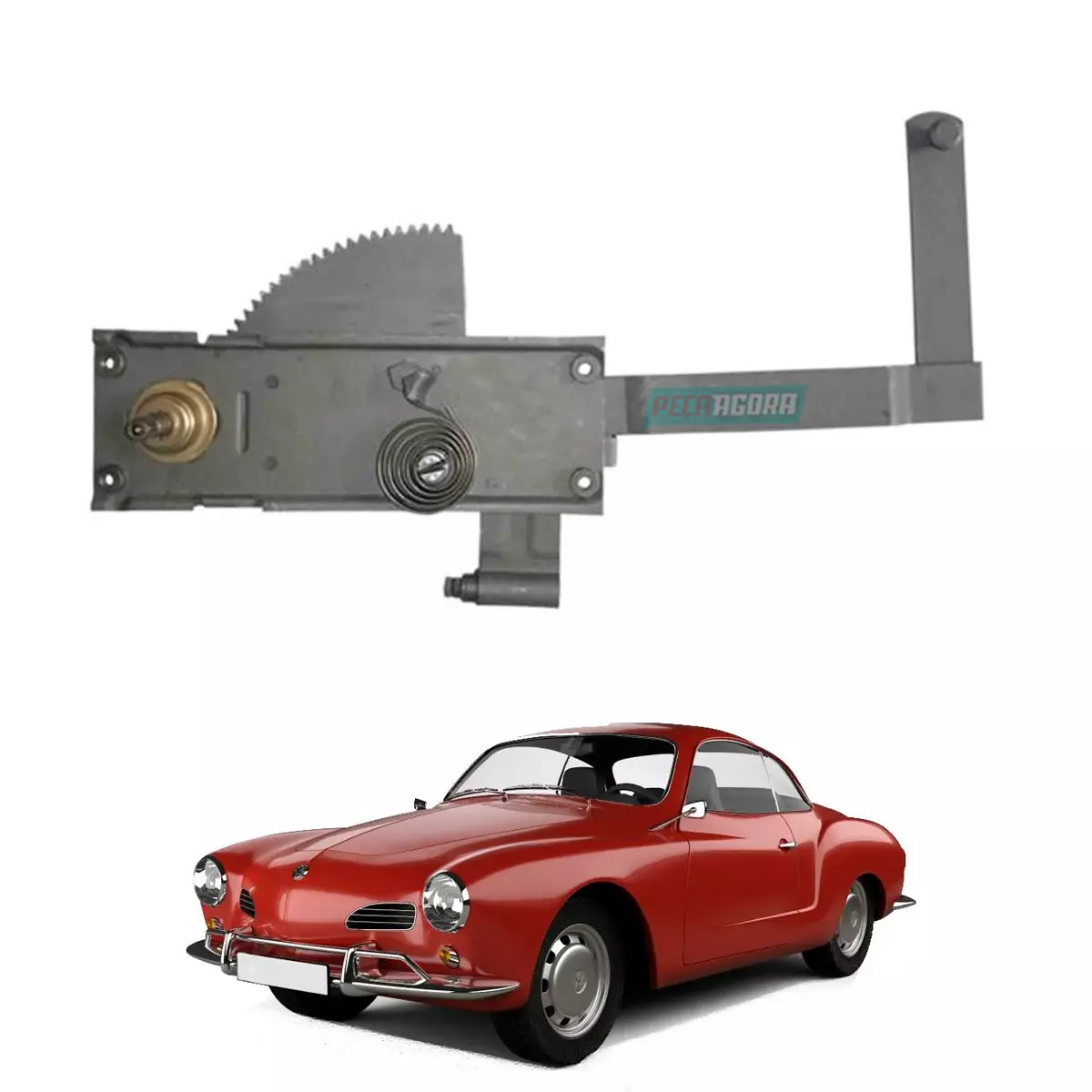 MAQUINA VIDRO MANUAL ESQ KARMANN GHIA 62 A 72  (141837501A-R7707E)