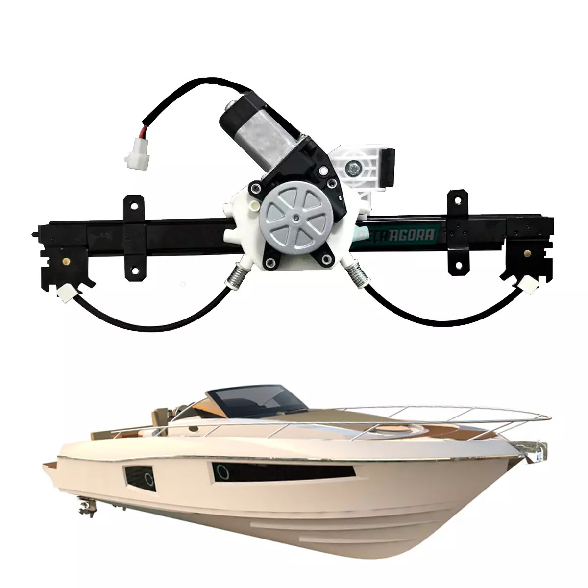MAQUINA VIDRO ELETRICA DIR COM MOTOR 24V  NAUTICA 42 60 75  (R7556D-24V)