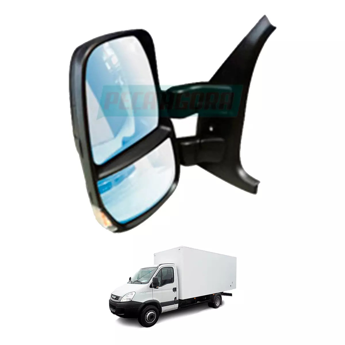 ESPELHO RETROVISOR ELETRICO ESQ DESEMBACADOR BRACO CURTO PARA IVECO DAILY 35S14 