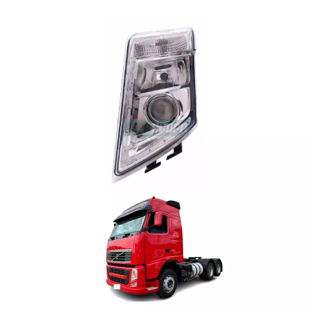 FAROL COM PISCA DIREITO VOLVO FH FM 2009 A 2014 (82304599-82304585-21035638-2112
