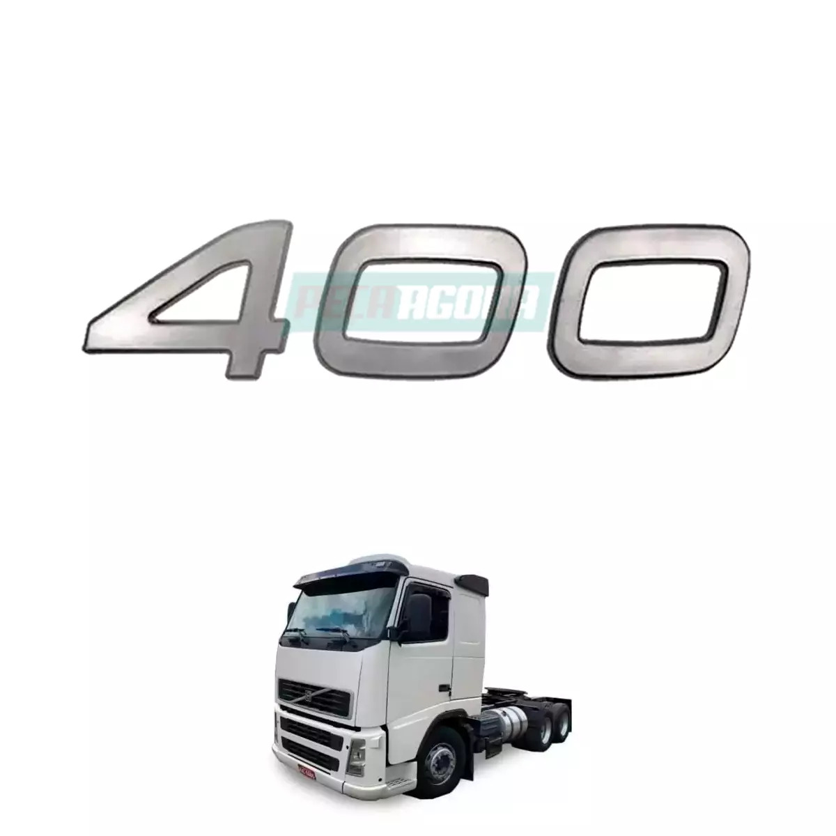EMBLEMA CROMO VOLVO FH FM 400 2004 ATE 2009 (FC20551271-V6088CR)