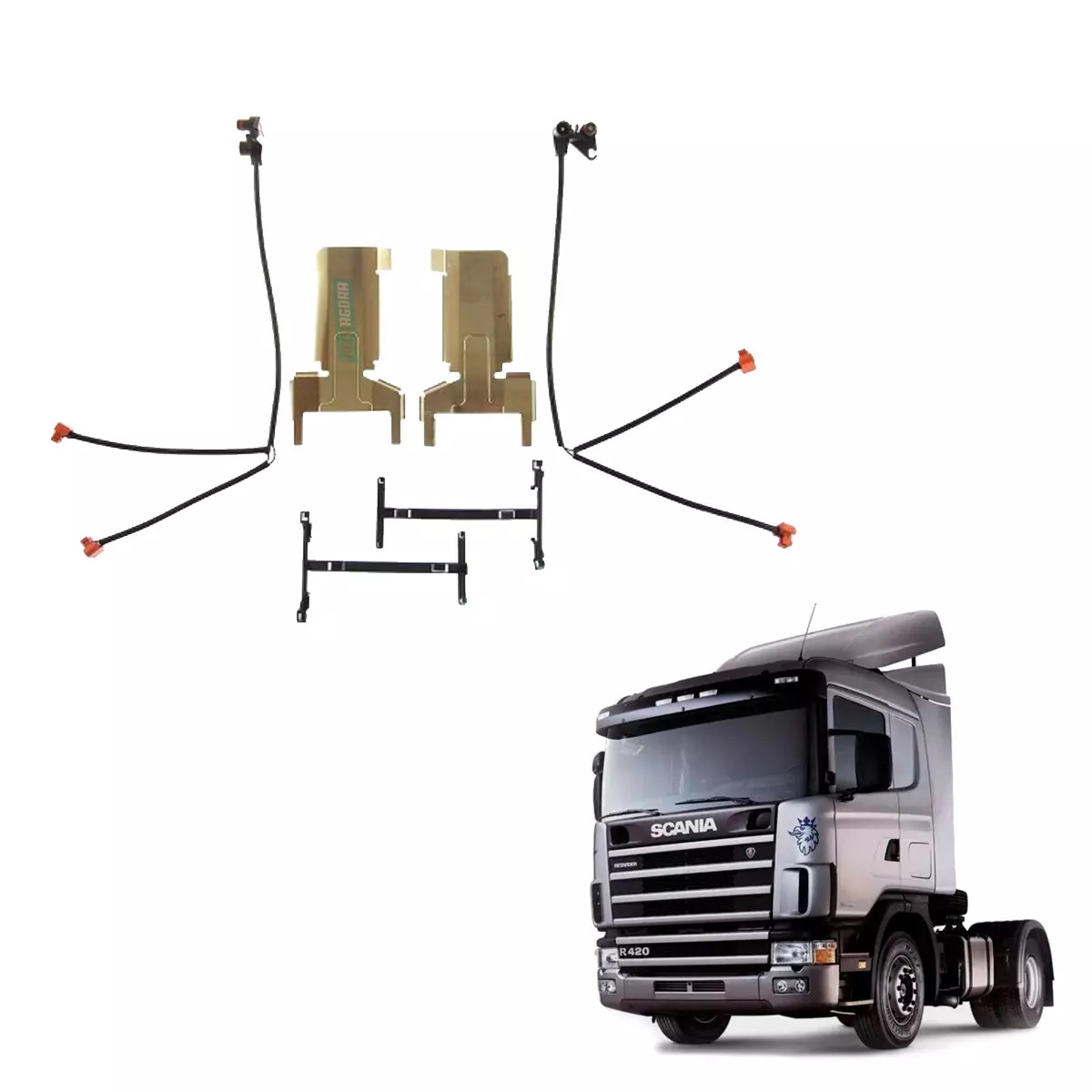 KIT SENSOR DESGASTE PASTILHA KNORR PARA SCANIA SERIE 4 SERIES P G R T  (1794496-