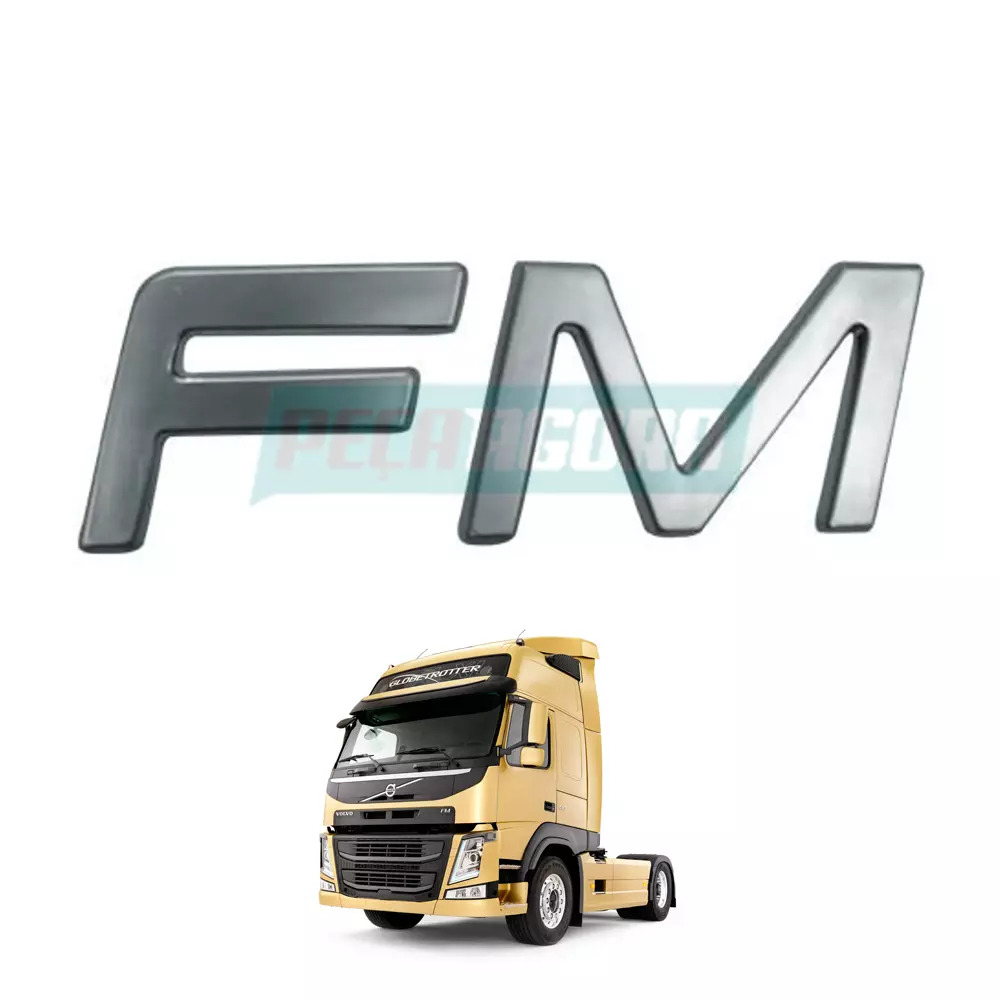 EMBLEMA FRONTAL FM CROMADO VOLVO FM 2004 ATE 2009 (FC474617-V6083CR)