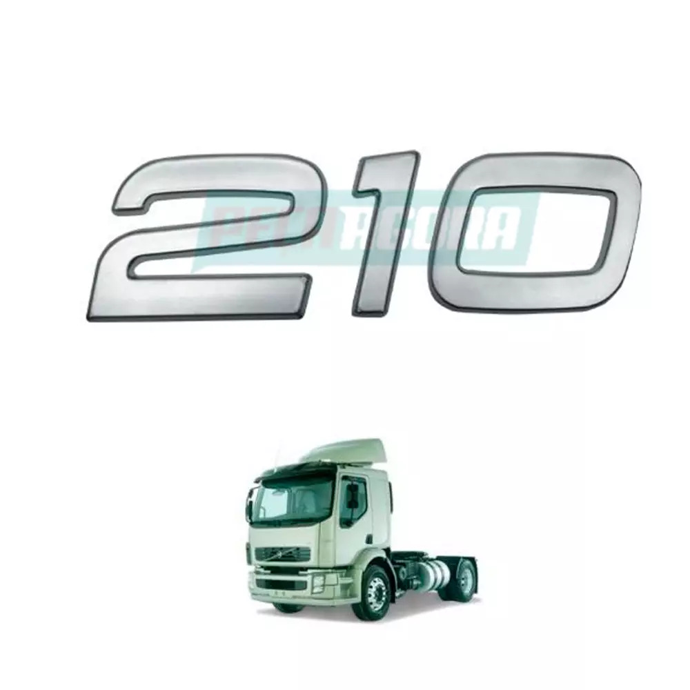 EMBLEMA LATERAL 210 CROMADO VOLVO 210 VM 23 2004 ATE 2009 (FC474745-V6084CR)