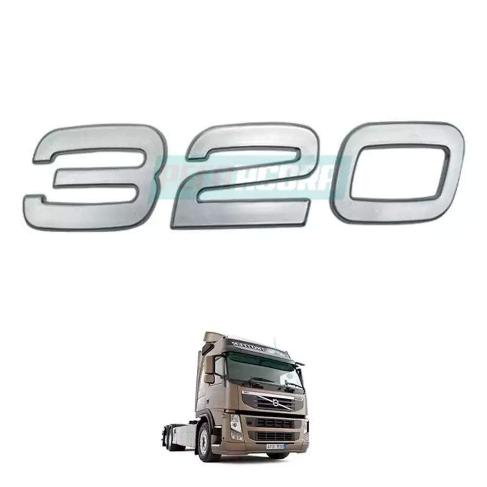 EMBLEMA LATERAL 320 CROMADO VOLVO FM 320 2004 ATE 2009 (FC474782-V6093CR)