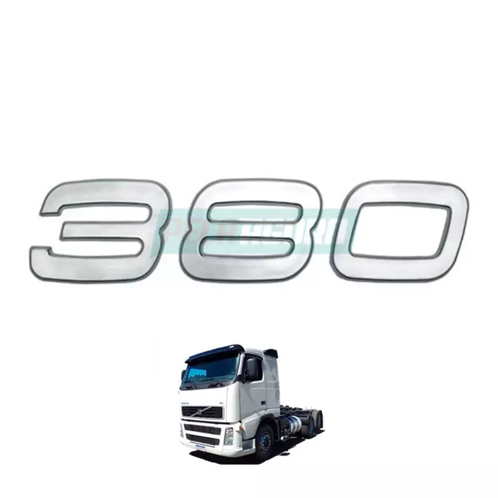 EMBLEMA LATERAL 380 PLASTICO VOLVO FM 380 2004 ATE 2009 (FC474801-V6087)