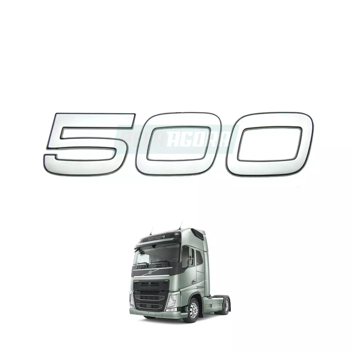 EMBLEMA LATERAL 500 PLASTICO VOLVO FH 500 2010 DIANTE (V6098)