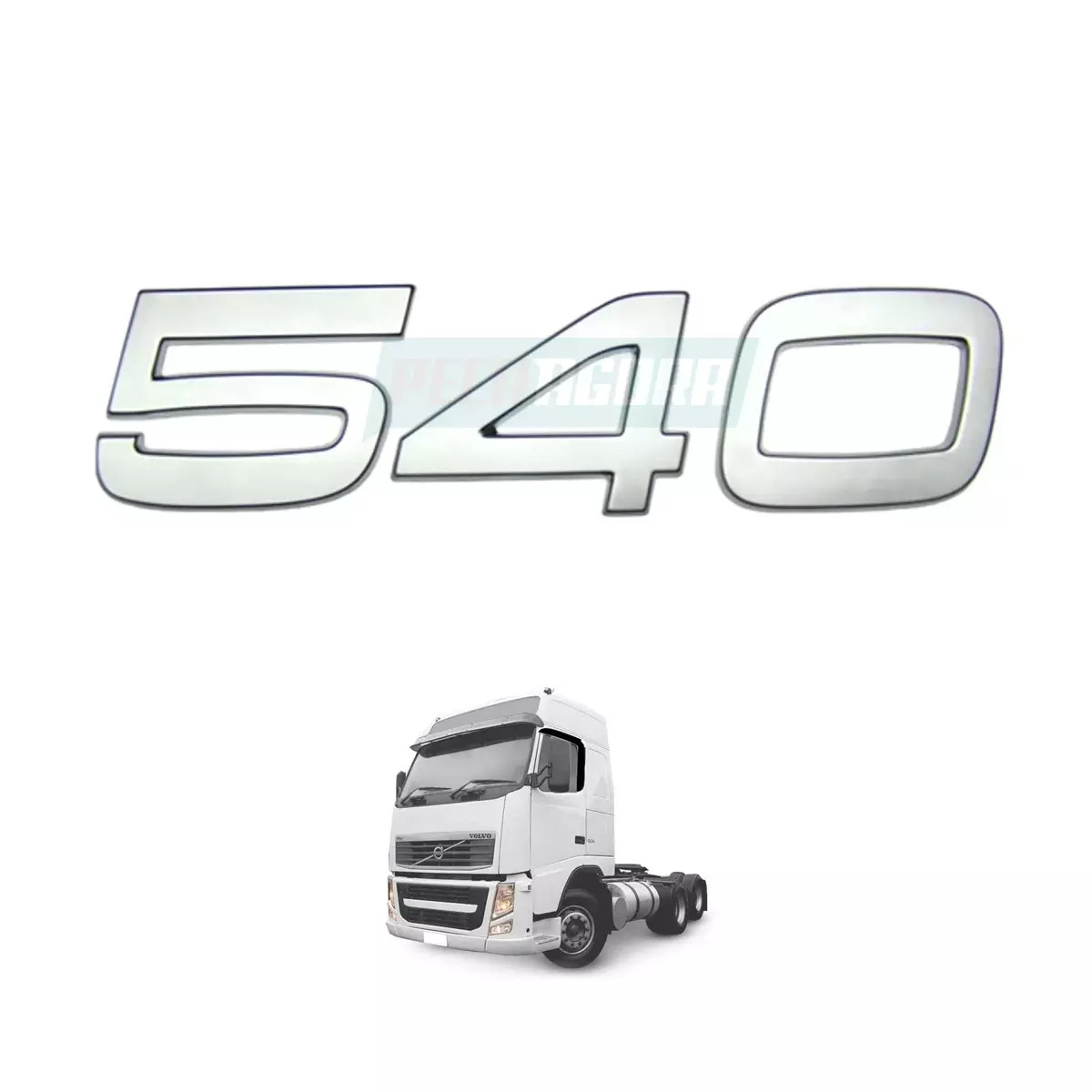 EMBLEMA LATERAL 540 PLASTICO VOLVO FH 2010 DIANTE (V6097)