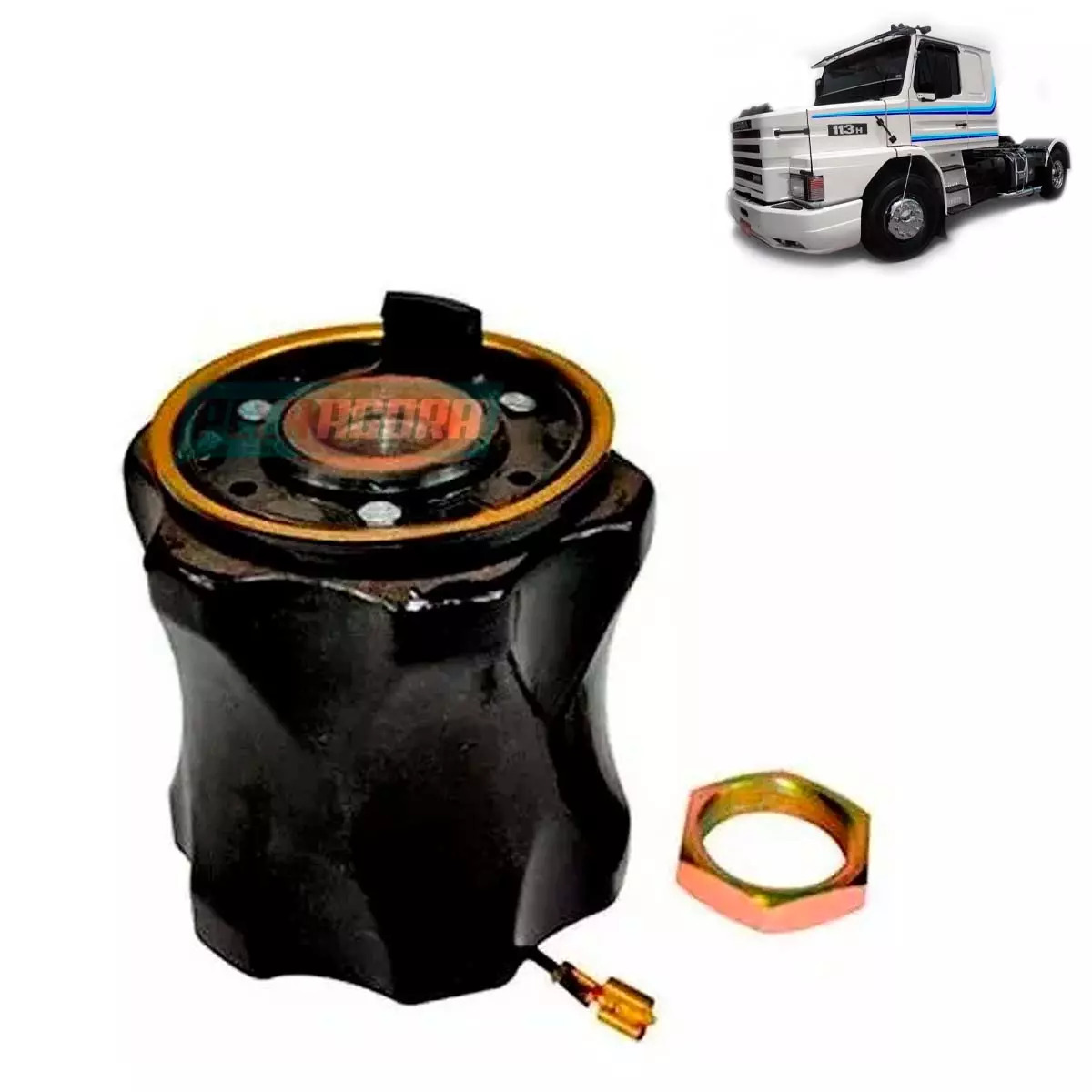 CUBO DO VOLANTE CARBONO/CROMO PARA SCANIA 112 113 (424685)