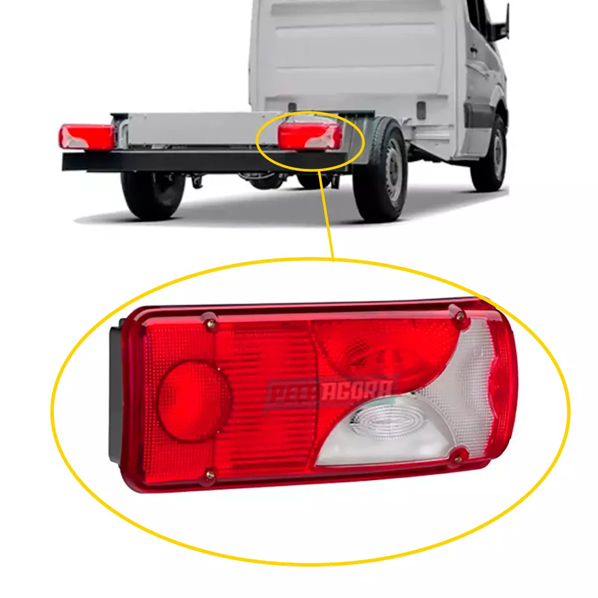 LANTERNA TRASEIRA MERCEDES BENZ SPRINTER SEM VIGIA DIREITO BOTINHA GAUER (906820