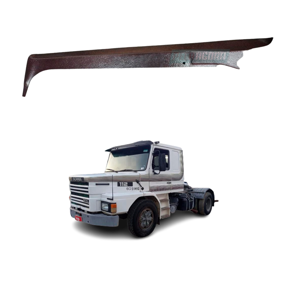 MOLDURA COLUNA DIRECAO ESQUERDO MARROM PARA SCANIA 112 113 FIBRA (1670735-396423