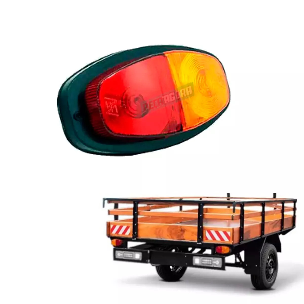 LANTERNA TRASEIRA PARACHOQUE CANOINHA COM LED BICOLOR COM ARO PRETO (GL1007LED)