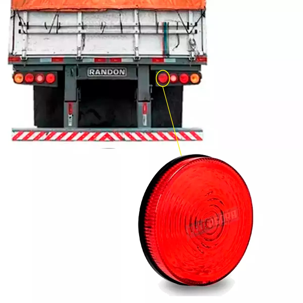 LANTERNA TRASEIRA CARRETAS RANDON 2004 SEM SOQUETE VERMELHA (GL1126VM-213000114)