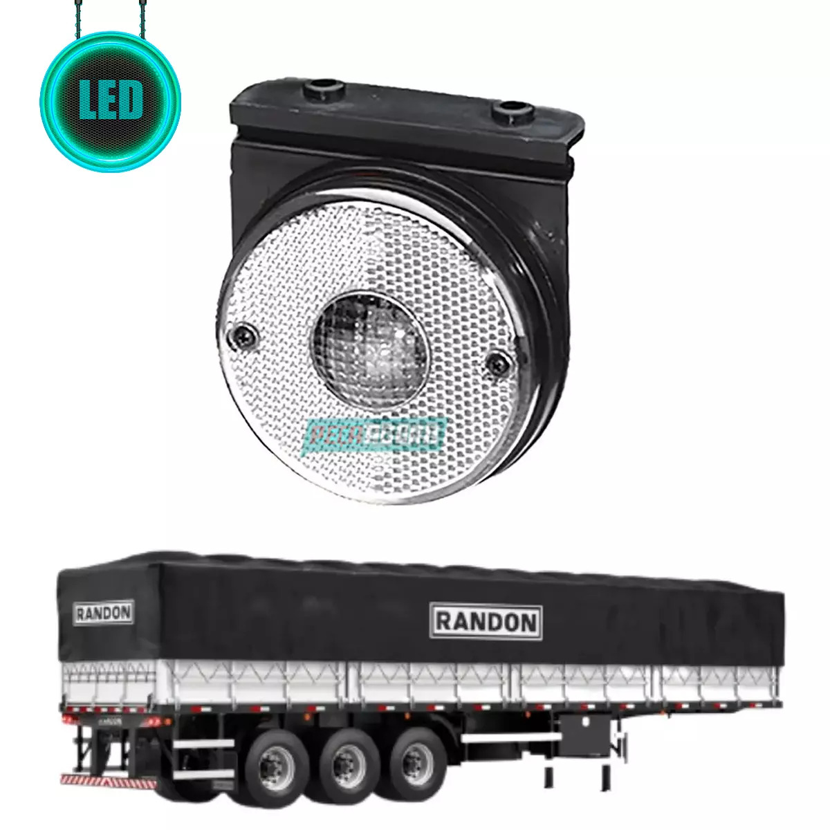 LANTERNA LATERAL RANDON 2000 CRISTAL COM LED ACRILICA COM SUPORTE COM FIO (GL115