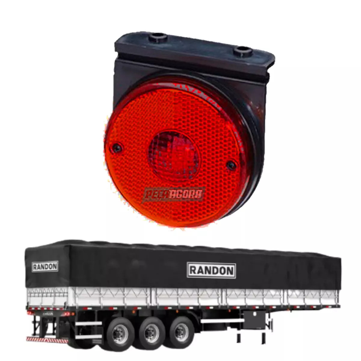 LANTERNA LATERAL RANDON 2000 VERMELHA ACRILICA COM SUPORTE E FIO (GL1153ACR/VM)