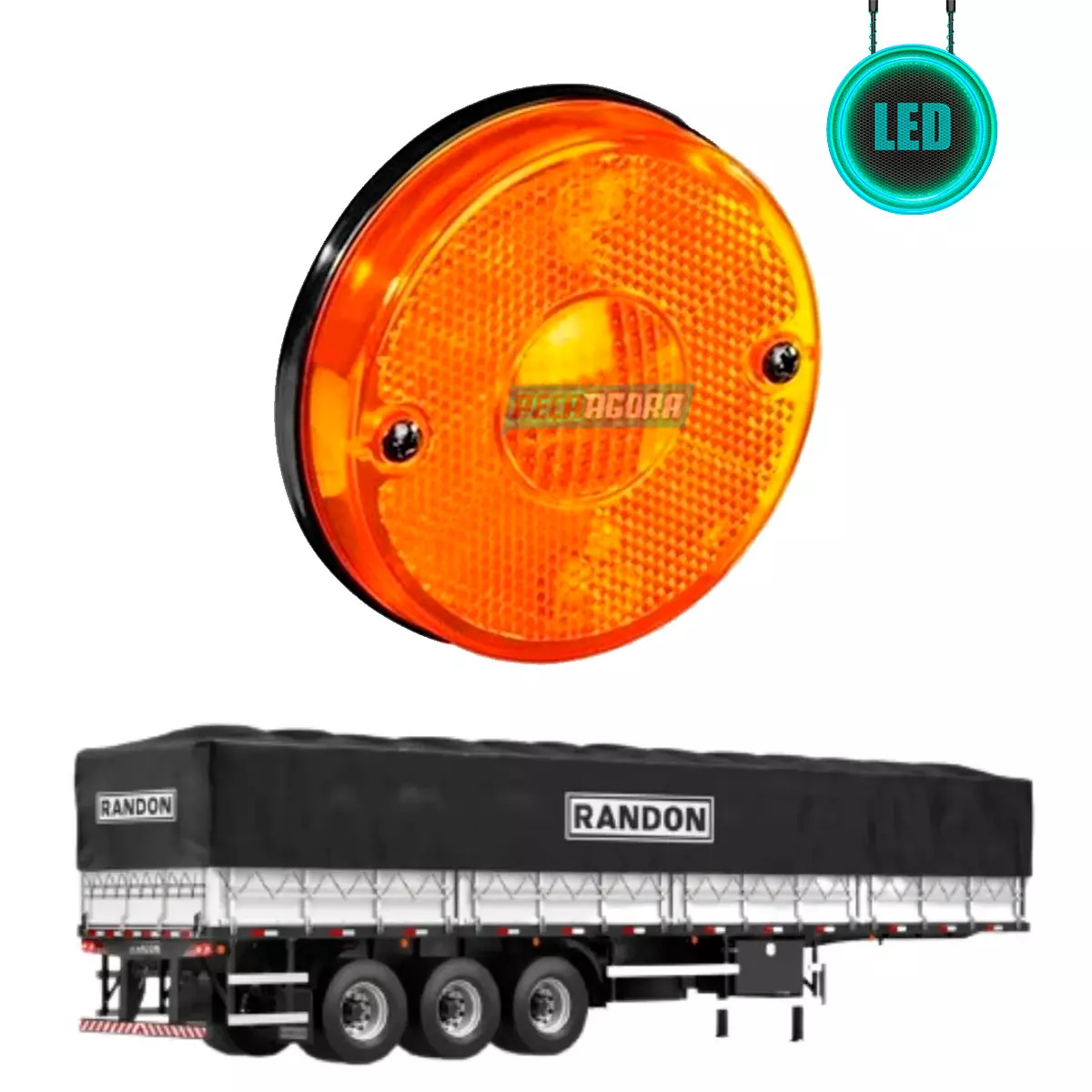 LANTERNA LATERAL RANDON 2000 AMBAR COM LED E FIO SEM SUPORTE (GL1131LED/AM)