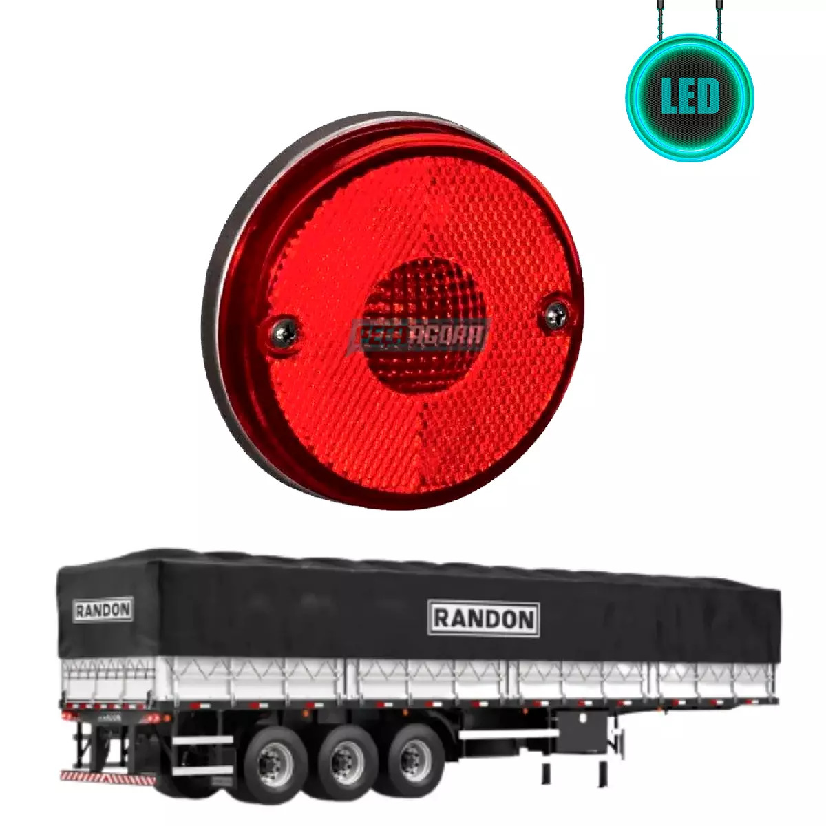 LANTERNA LATERAL RANDON 2000 VERMELHA COM LED E FIO SEM SUPORTE (GL1131LED/VM)