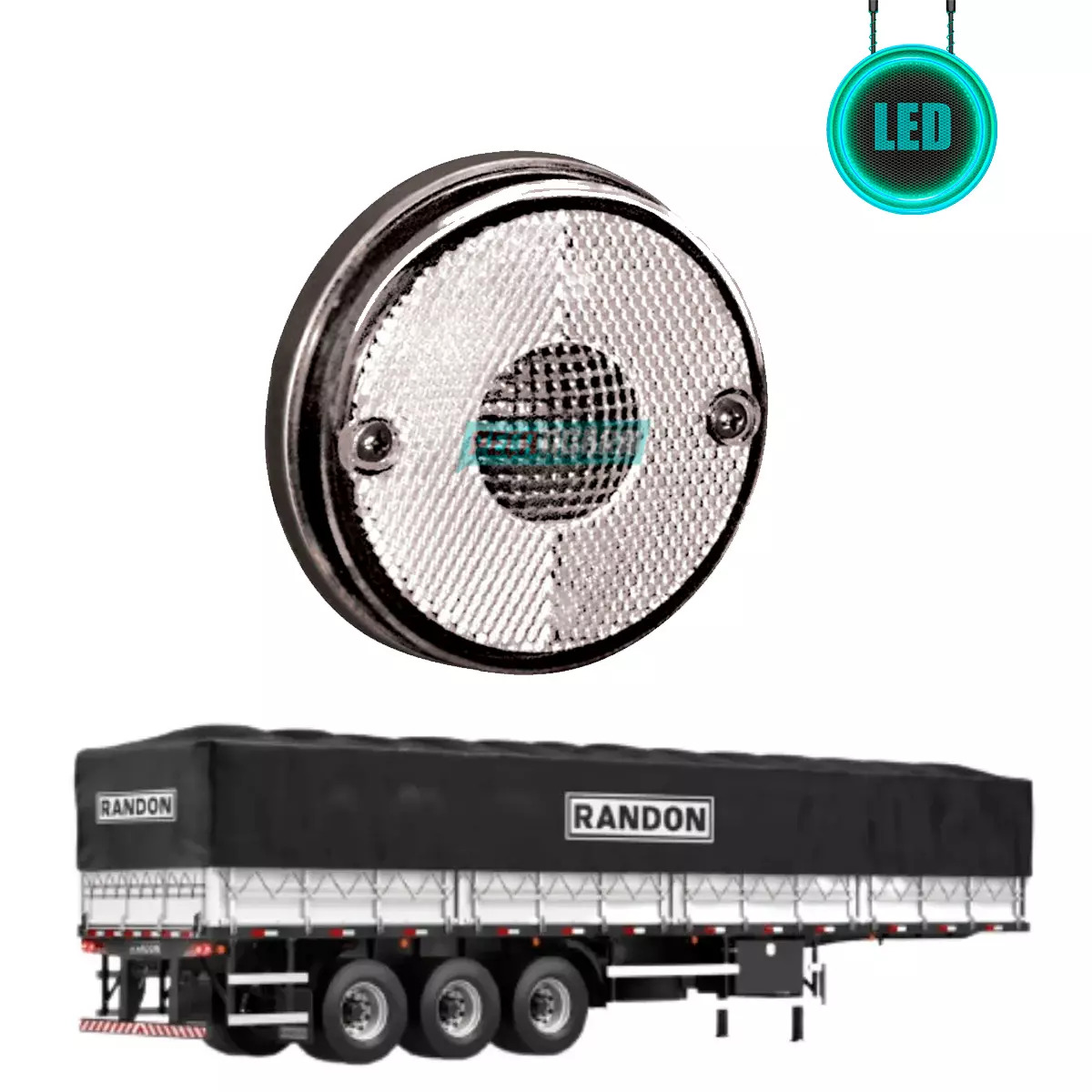 LANTERNA LATERAL RANDON 2000 CRISTAL COM LED E FIO SEM SUPORTE (GL1131LED/CR)