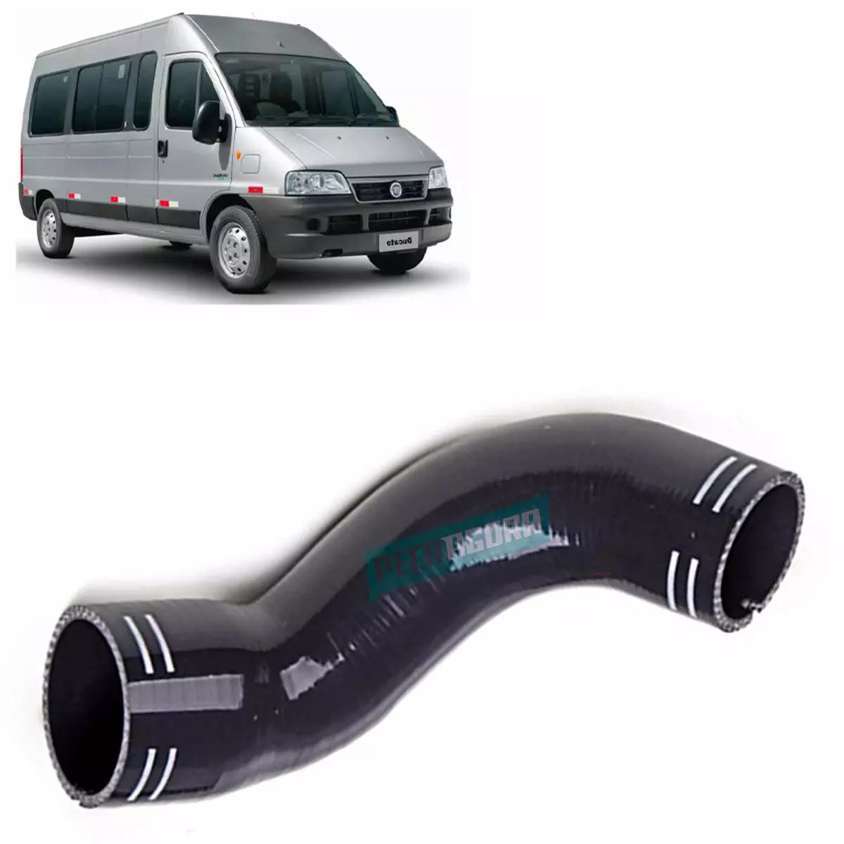MANGUEIRA INTERCOOLER PRETA GRANDE FIAT DUCATO EURO V 2.3 MULTIJET - 63 - 52MM X