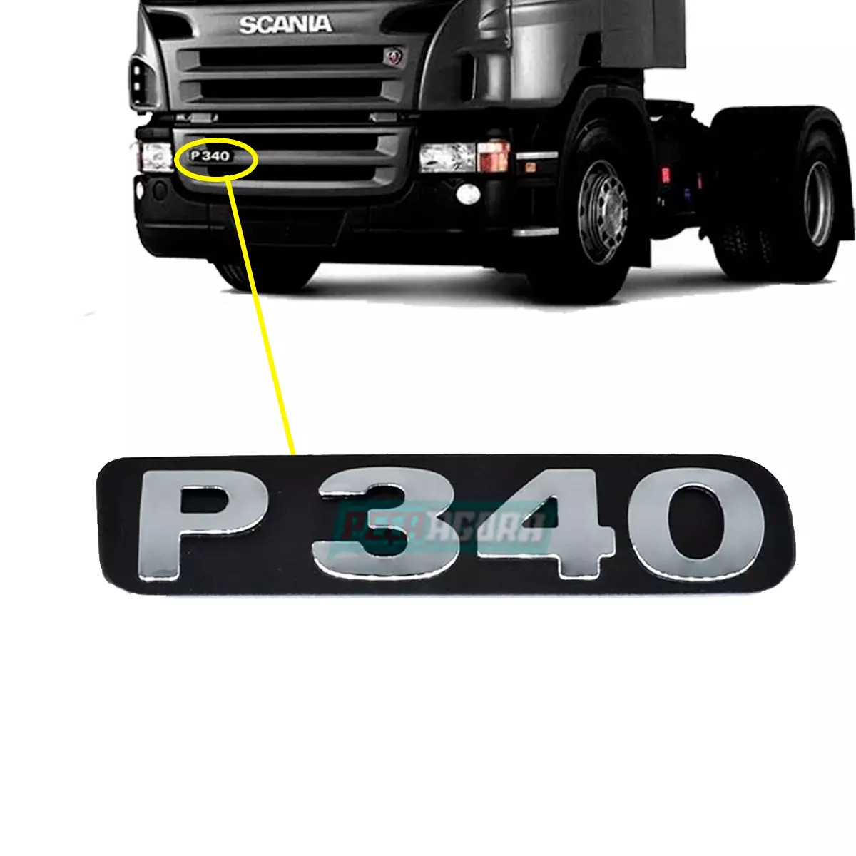EMBLEMA PLASTICO GRADE ACETINADO PARA SCANIA SERIE 5 - P340 (1538847-V3113)