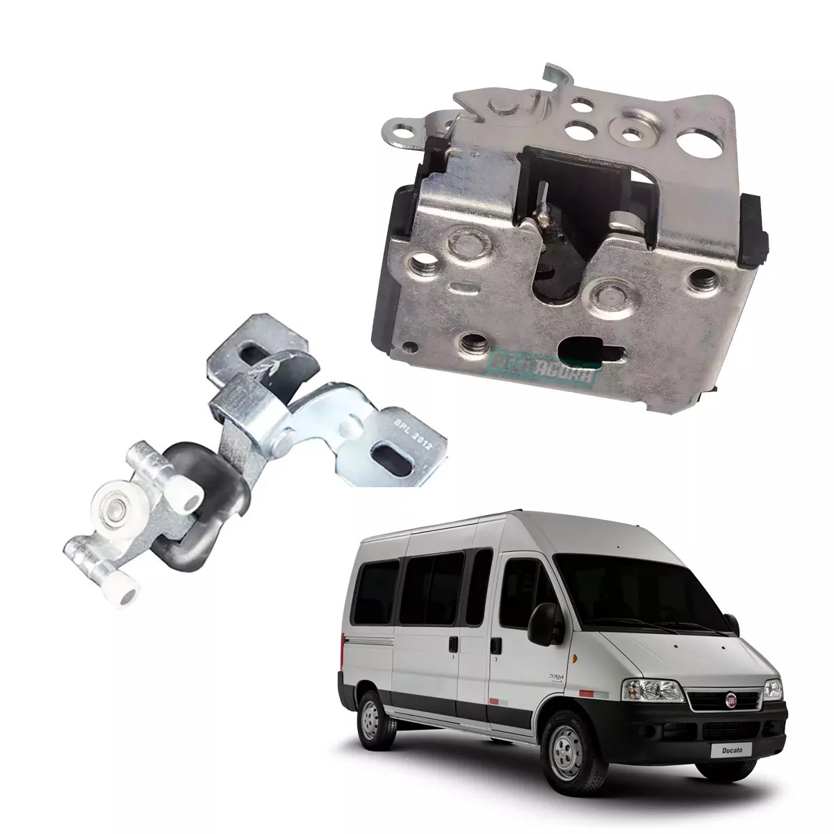 KIT FECHADURAS E GUIAS PORTA LATERAL FIAT DUCATO TETO ALTO  (1334737080_)