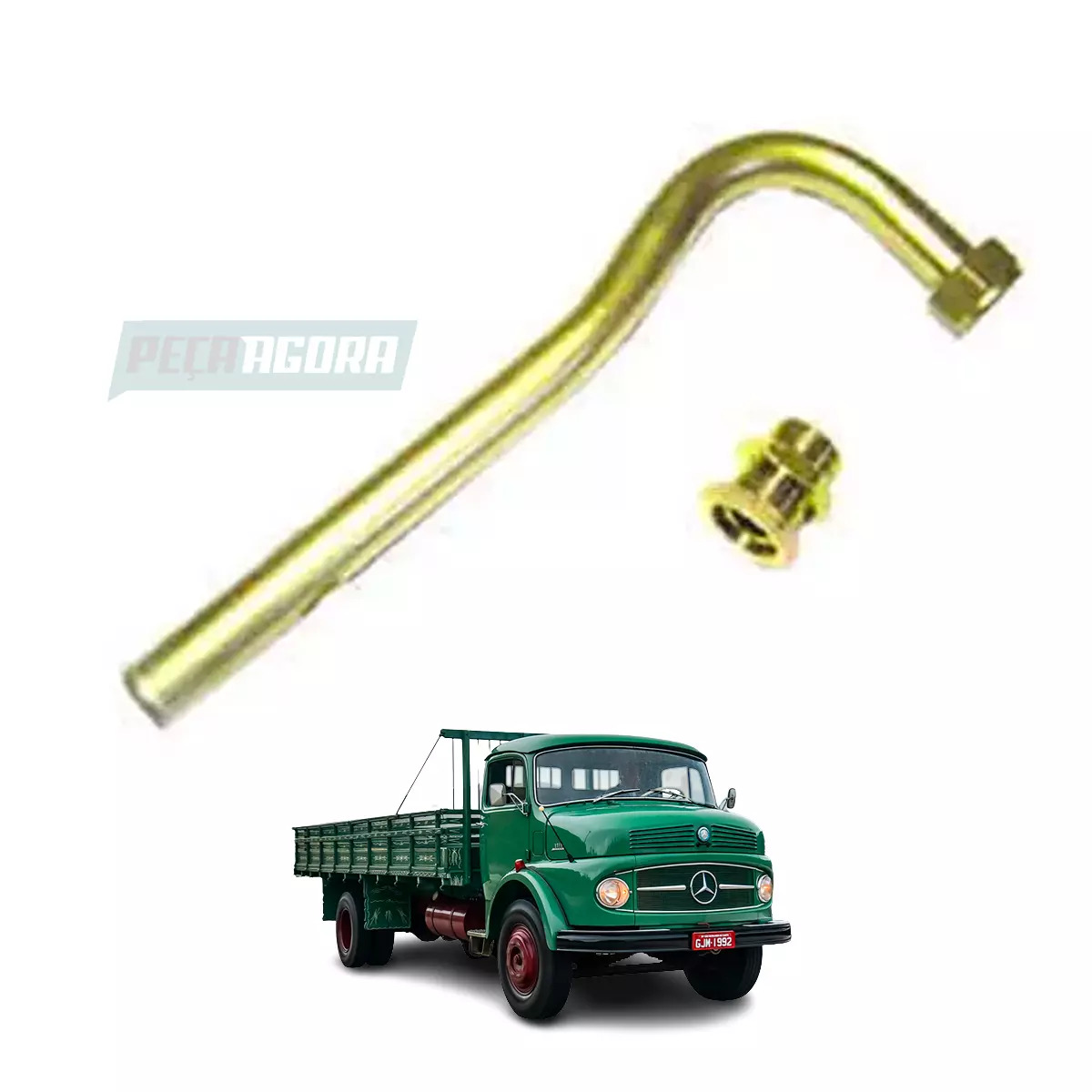 TUBO DE RETORNO DA TURBINA AO CARTER CURVO MB MERCDES 352 (3441807623)