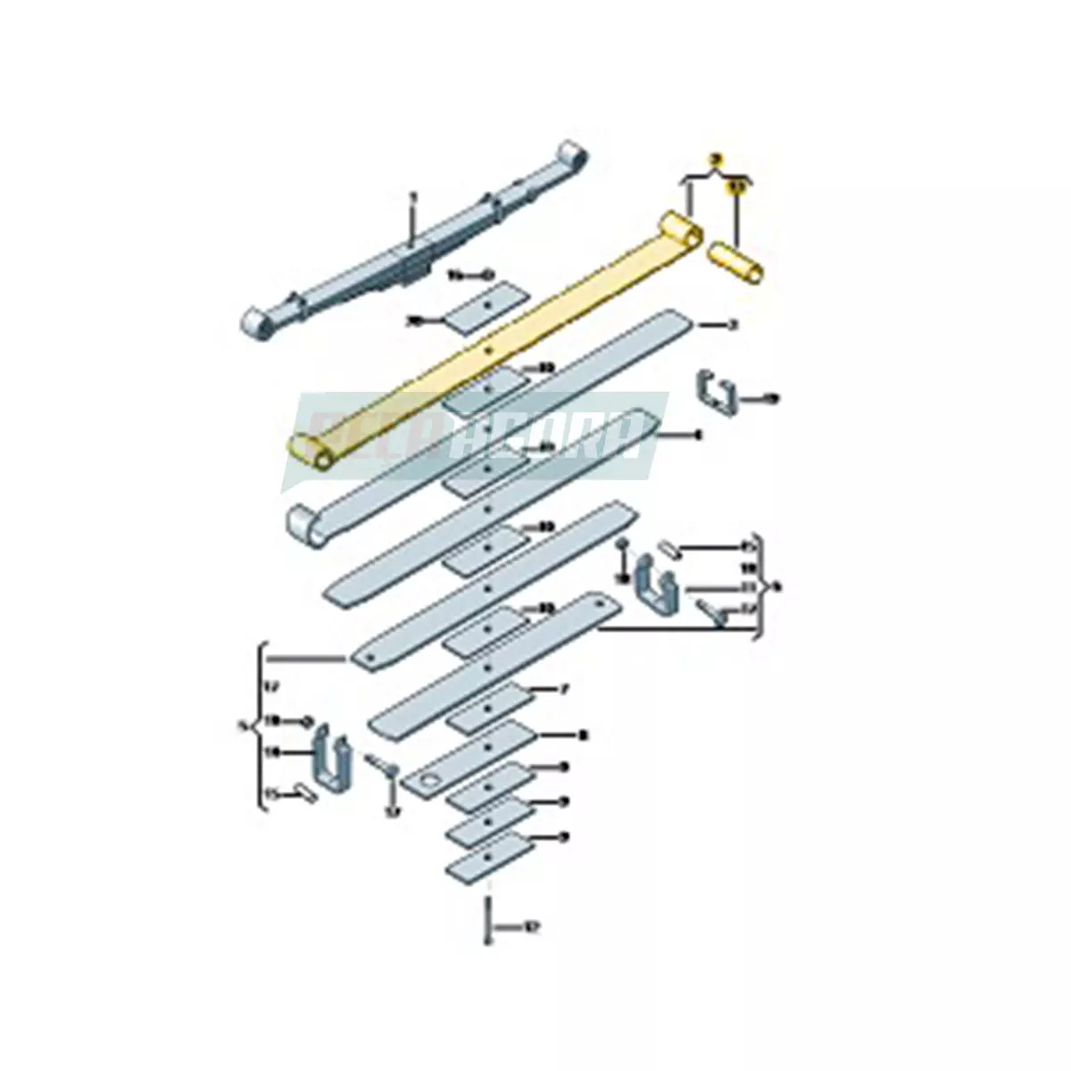 1 LAMINA DO FEIXE DE MOLA DIANTEIRA VW 17190 ING 12500 ANO 2021 (2S2411119)