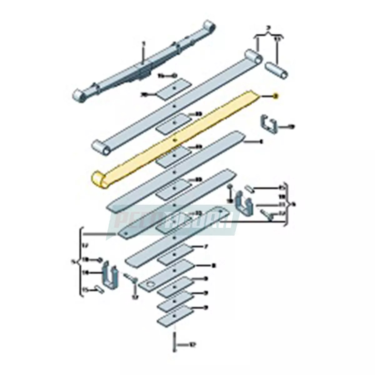 2 LAMINA DO FEIXE DE MOLA DIANTEIRA VW 17190 ING 12500 ANO 2021 (2S2411119A)