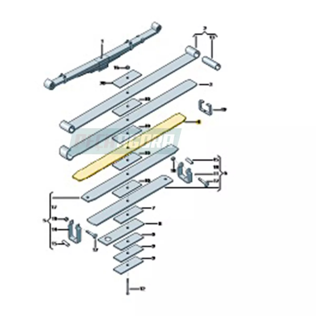 3 LAMINA DO FEIXE DE MOLA DIANTEIRA VW 17190 ING 12500 ANO 2021 (2S2411119B)