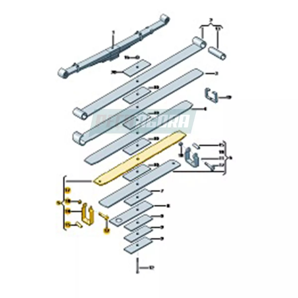 4 LAMINA DO FEIXE DE MOLA DIANTEIRA VW 17190 ING 12500 ANO 2021 (2S2411119C.-.)