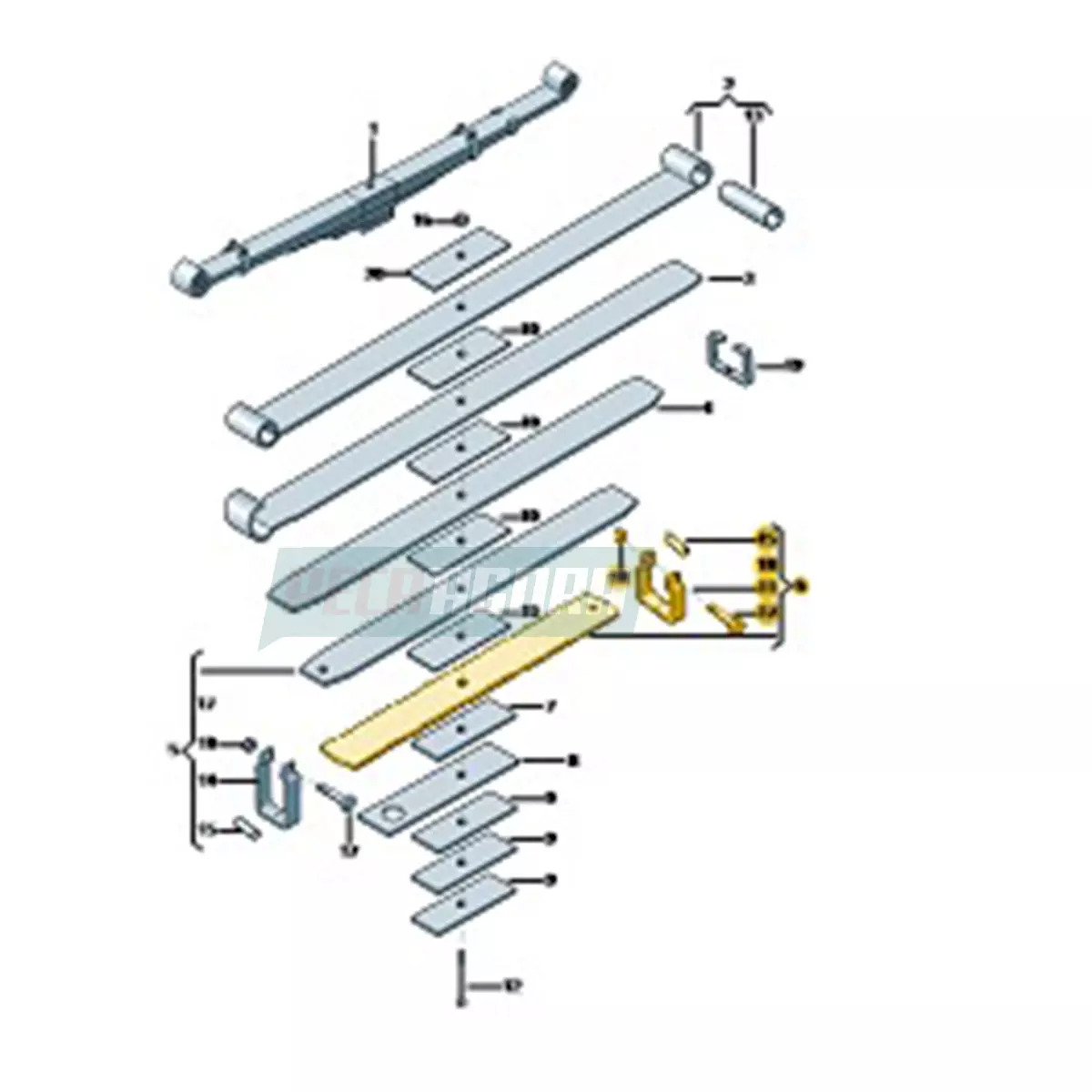 5 LAMINA DO FEIXE DE MOLA DIANTEIRA VW 17190 ING 12500 ANO 2021 (2S2411119D)