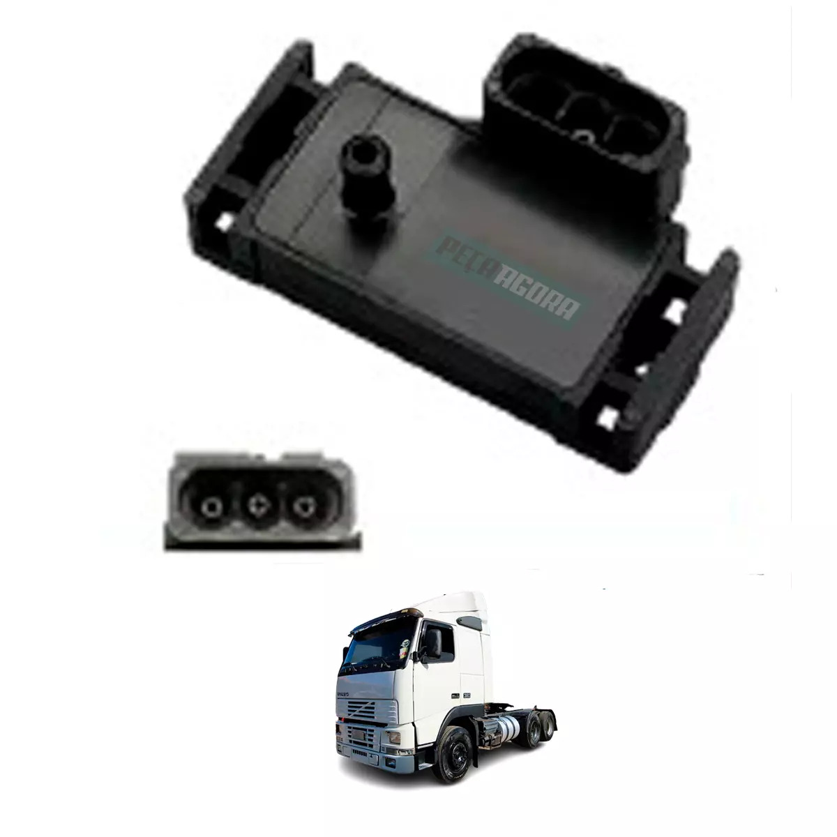 SENSOR PRESSAO COLETOR TURBO FH12 FH13 FH4 NH12 3 BAR  (3963135-8140526-85107279