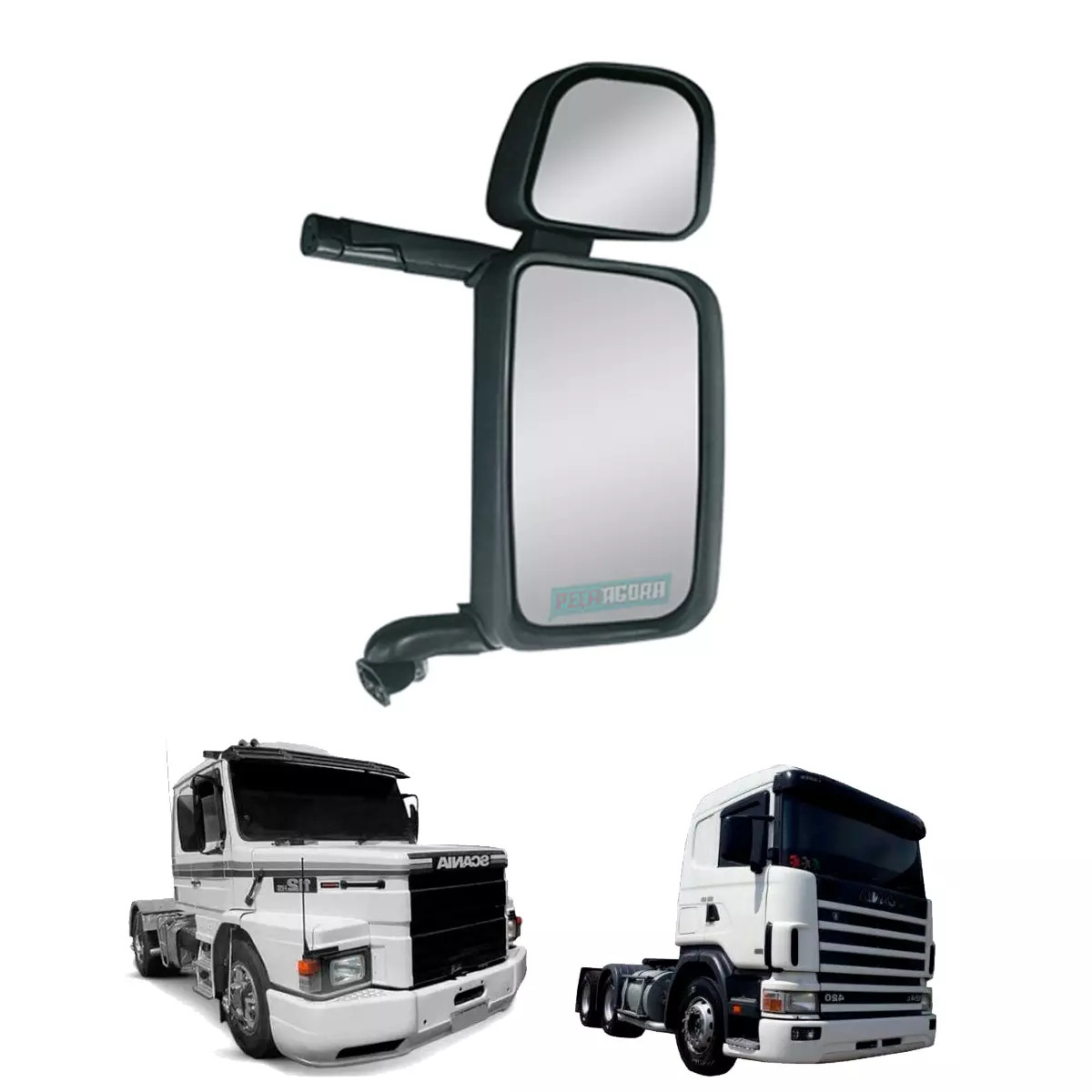 ESPELHO RETROVISOR COMPLETO LD ELETRICO COM AUXILIAR DESEMBASADOR PARA SCANIA SE