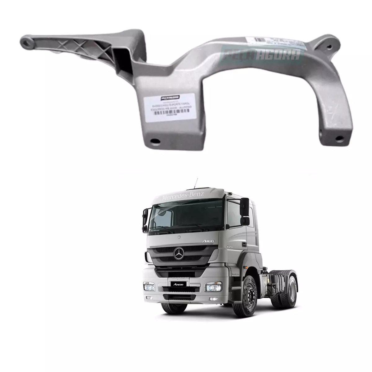 SUPORTE FAROL ESQUERDO MB AXOR - ALUMINIO (9408851431-)