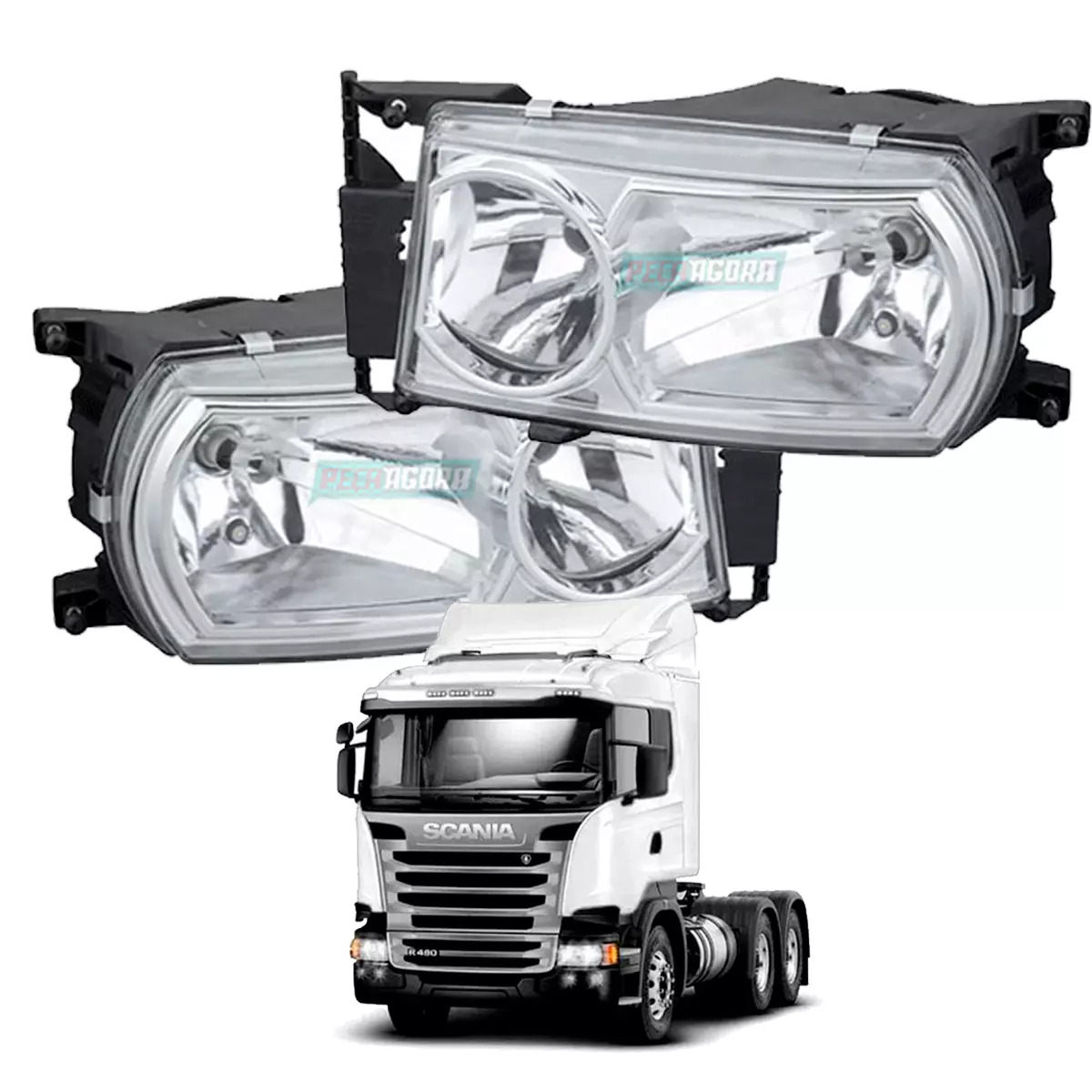 PAR FAROL PRINCIPAL PARA SCANIA SERIE 5 P G R SERIE 6 - 2008 A 2018 (1760596-241