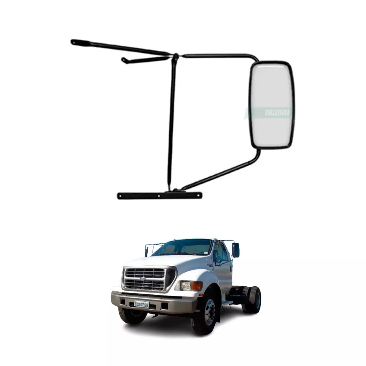 ESPELHO RETROVISOR COMPLETO LD FORD PITBULL F12000 F14000 F16000 (XC3517682FBYGA